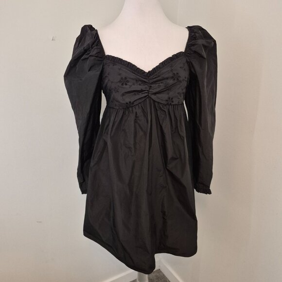 Zara New Romantic Bohemian Black Dress With puff Sleeve - Picture 1 of 9